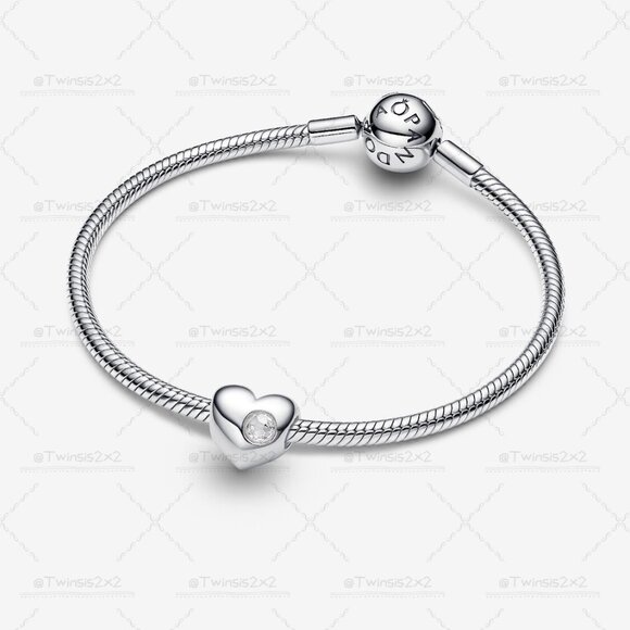 Pandora Engravable Clear Stone Heart Charm - Picture 3 of 6